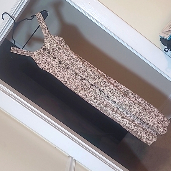 JAPNA Leopard Print Button Down Midi Summer Dress with front Slit, Womens XS - Picture 15 of 16